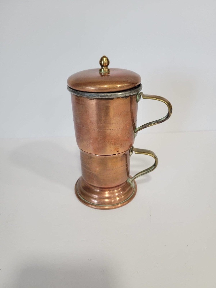 Vintage Brass Coffee Maker 1 Cup